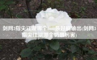 剑网3指尖江湖哪个boss最好刷输出(剑网3指尖江湖哪个奶最厉害)