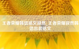 王者荣耀韩信铭文寂然_王者荣耀寂然韩信出装铭文
