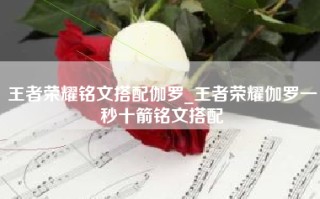王者荣耀铭文搭配伽罗_王者荣耀伽罗一秒十箭铭文搭配