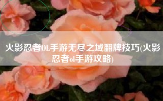 火影忍者OL手游无尽之域翻牌技巧(火影忍者ol手游攻略)