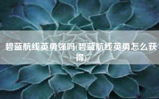 碧蓝航线英勇强吗(碧蓝航线英勇怎么获得)