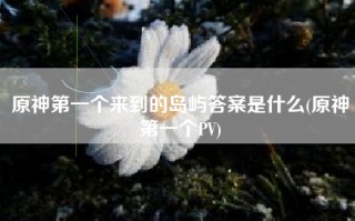 原神第一个来到的岛屿答案是什么(原神第一个PV)