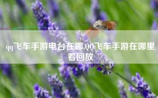 qq飞车手游电台在哪,QQ飞车手游在哪里看回放