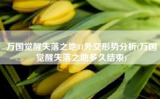 万国觉醒失落之地81外交形势分析(万国觉醒失落之地多久结束)