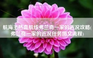 航海王热血航线弗兰奇一家的近况攻略(弗兰奇一家的近况任务图文流程)