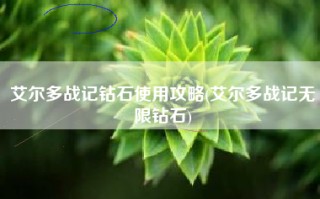 艾尔多战记钻石使用攻略(艾尔多战记无限钻石)