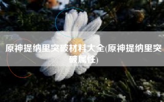 原神提纳里突破材料大全(原神提纳里突破属性)