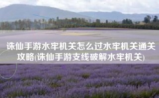 诛仙手游水牢机关怎么过水牢机关通关攻略(诛仙手游支线破解水牢机关)