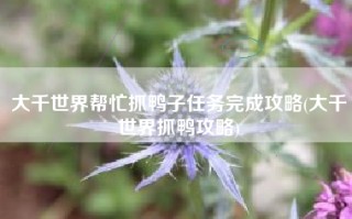 大千世界帮忙抓鸭子任务完成攻略(大千世界抓鸭攻略)