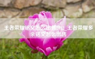 王者荣耀铭文怎么出售2022_王者荣耀多余铭文怎么出售