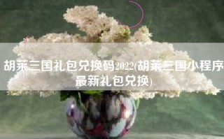 胡莱三国礼包兑换码2022(胡莱三国小程序最新礼包兑换)