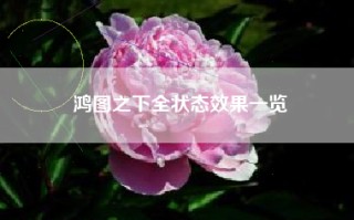 鸿图之下全状态效果一览