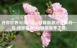 迷你世界2022年3月24日最新激活兑换码一览(迷你世界2022最新版本下载)