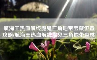 航海王热血航线魔鬼三角地带宝藏位置攻略(航海王热血航线魔鬼三角地带森林)