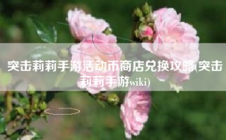 突击莉莉手游活动币商店兑换攻略(突击莉莉手游wiki)