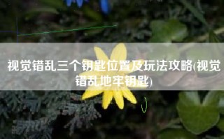 视觉错乱三个钥匙位置及玩法攻略(视觉错乱地牢钥匙)