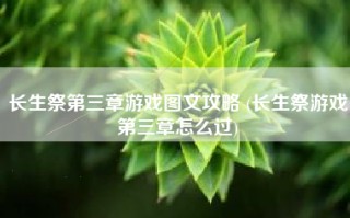 长生祭第三章游戏图文攻略 (长生祭游戏第三章怎么过)