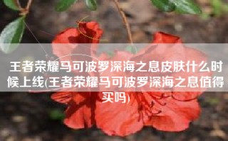王者荣耀马可波罗深海之息皮肤什么时候上线(王者荣耀马可波罗深海之息值得买吗)