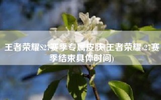 王者荣耀S27赛季专属皮肤(王者荣耀s27赛季结束具体时间)