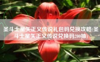 圣斗士星矢正义传说礼包码兑换攻略(圣斗士星矢正义传说兑换码200抽)