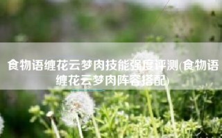 食物语缠花云梦肉技能强度评测(食物语缠花云梦肉阵容搭配)