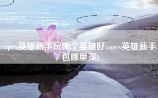 apex英雄新手玩哪个英雄好(apex英雄新手包哪里买)