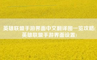 英雄联盟手游界面中文翻译图一览攻略(英雄联盟手游界面设置)