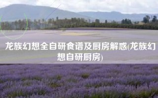 龙族幻想全自研食谱及厨房解惑(龙族幻想自研厨房)