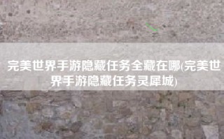完美世界手游隐藏任务全藏在哪(完美世界手游隐藏任务灵犀城)