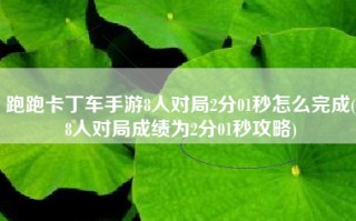 跑跑卡丁车手游8人对局2分01秒怎么完成(8人对局成绩为2分01秒攻略)