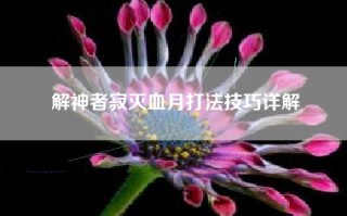 解神者寂灭血月打法技巧详解