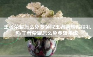 王者荣耀怎么免费领取王者荣耀游侠礼包(王者荣耀怎么免费转系统)