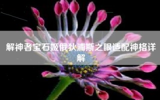 解神者宝石姬俄狄浦斯之眼适配神格详解