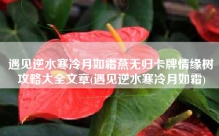 遇见逆水寒冷月如霜燕无归卡牌情缘树攻略大全文章(遇见逆水寒冷月如霜)