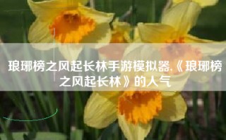 琅琊榜之风起长林手游模拟器,《琅琊榜之风起长林》的人气