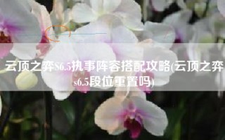 云顶之弈S6.5执事阵容搭配攻略(云顶之弈s6.5段位重置吗)