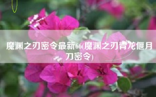 魔渊之刃密令最新66(魔渊之刃青龙偃月刀密令)