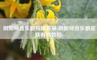 阴阳师音乐剧应援答案(阴阳师音乐剧皮肤有特效吗)