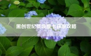 黑创世纪低级魔卡获取攻略