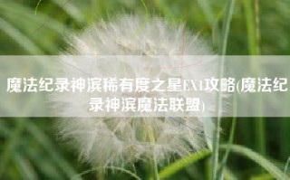 魔法纪录神滨稀有度之星EX1攻略(魔法纪录神滨魔法联盟)