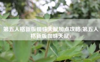 第五人格新版蜘蛛天赋加点攻略(第五人格新版蜘蛛天赋)
