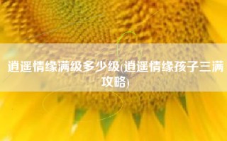 逍遥情缘满级多少级(逍遥情缘孩子三满攻略)
