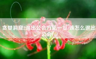 贪婪洞窟2退出公会方法一览(该怎么退出公会())