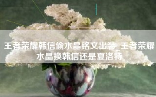 王者荣耀韩信偷水晶铭文出装_王者荣耀水晶换韩信还是夏洛特