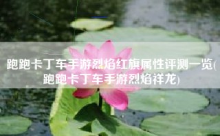 跑跑卡丁车手游烈焰红旗属性评测一览(跑跑卡丁车手游烈焰祥龙)