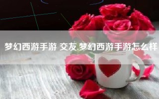 梦幻西游手游 交友,梦幻西游手游怎么样