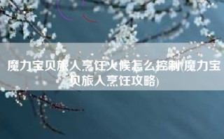 魔力宝贝旅人烹饪火候怎么控制(魔力宝贝旅人烹饪攻略)