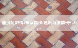 速度与激情3东京漂移(速度与激情9东京bgm)