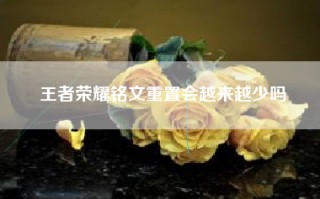 王者荣耀铭文重置会越来越少吗