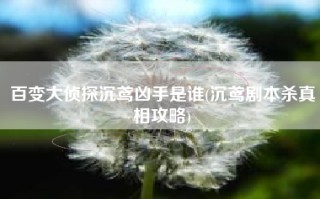 百变大侦探沉鸢凶手是谁(沉鸢剧本杀真相攻略)